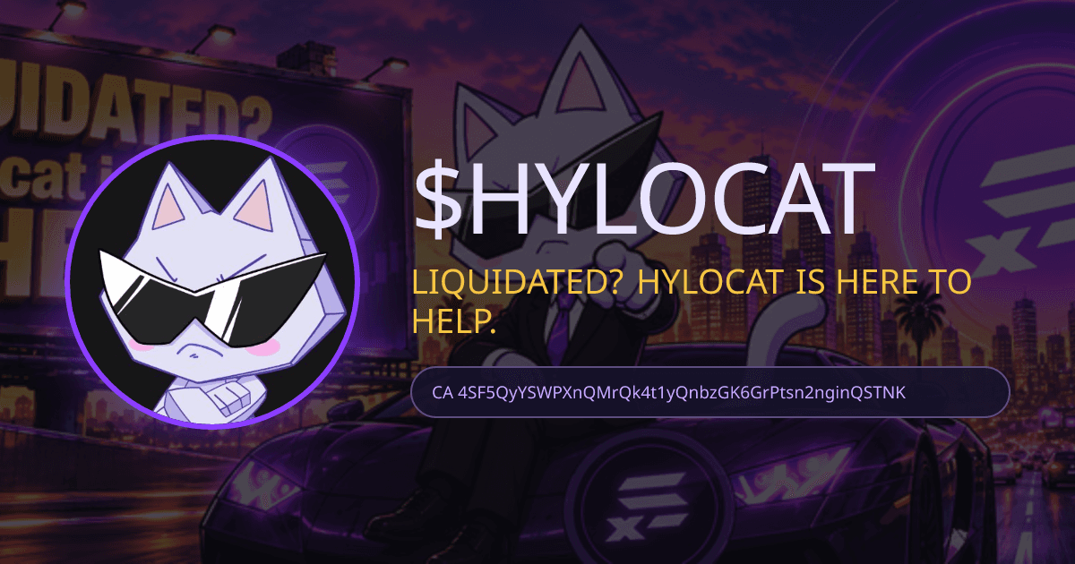 HYLOCAT card with the cat and contract address